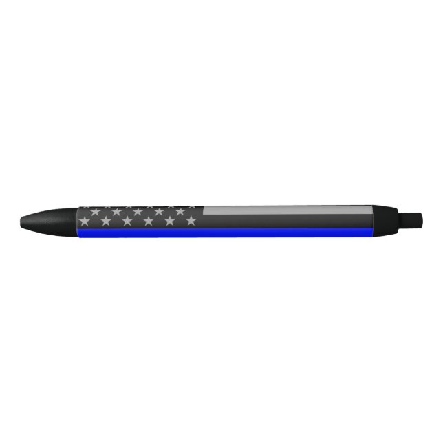 Dünnes Blue Line kennzeichnen schwarzen Kugelschreiber (Vorderseite)
