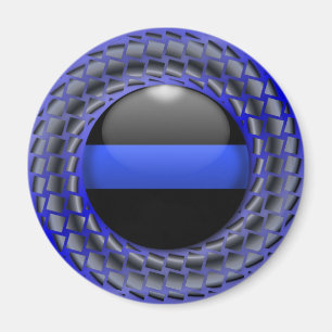 Dünnes Blue Line-Medaillon Magnet