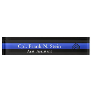 Dünnes Blue Line - physischer Stripes Rank Namensplakette