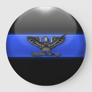 Dünnes Blue Line - Polizeichef Eagle-Insignie- Große Wanduhr