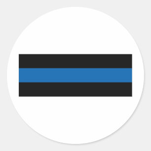 Dünnes Blue Line Runder Aufkleber