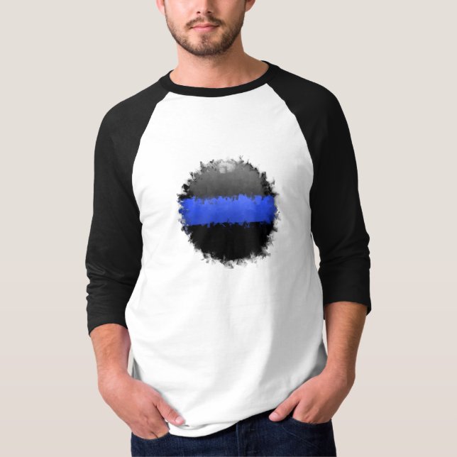 Dünnes Blue Line T-Shirt (Vorderseite)