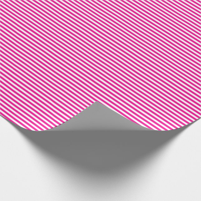 Dünnes Pink-und Weiß-Streifen-Packpapier Geschenkpapier (Ecke)