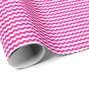 Dünnes Pink-und Weiß-Wellen-Packpapier Geschenkpapier