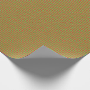 Dünnes rotes und grünes Streifen-Packpapier Geschenkpapier
