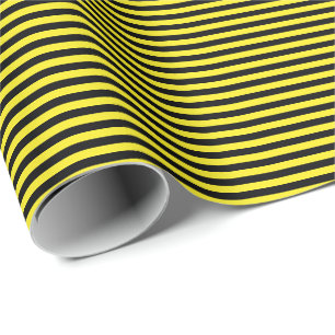 Dünnes schwarzes und gelbes Streifen-Packpapier Geschenkpapier