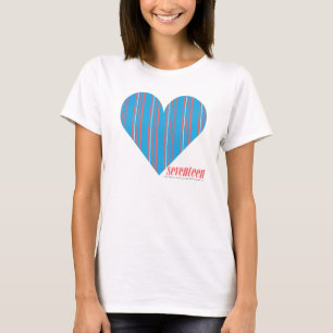 Dünnes Streifen-Aqua 3 T-Shirt