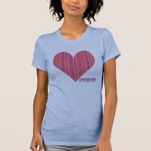 Dünnes Streifen-Rosa 3 T-Shirt