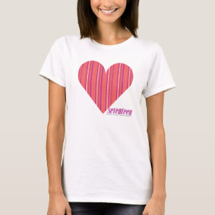 Dünnes Streifen-Rosa 3 T-Shirt