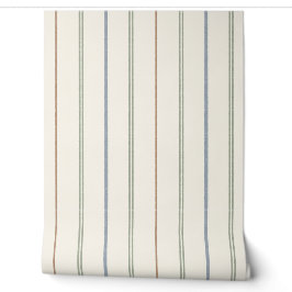 Dünnes vertikales Streifenmuster Boho neutral erdi Tapete
