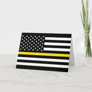 Dünngelbe Linie - Amerikanische Flagge Karte
