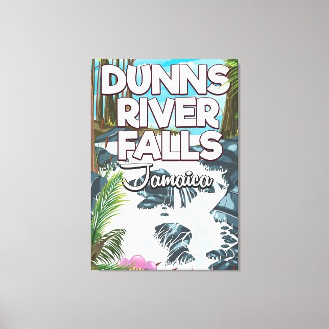 Dunn's River Falls Jamaica Reiseplakat Leinwanddruck (Vorderseite)