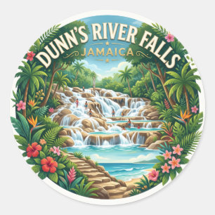 Dunn's River Falls Jamaika Runder Aufkleber