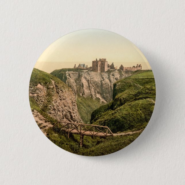 Dunottar Schloss, Stonehaven, Schottland Button (Vorderseite)