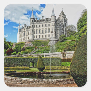 Dunrobin Burgarchitektur Foto Quadratischer Aufkleber