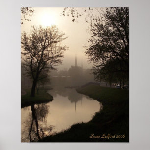 Dunstiger Sommer-Sonnenaufgang, Susan Ledford 2008 Poster