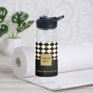 Duo black & creme - Business-Logo Wasserflasche Trinkflasche