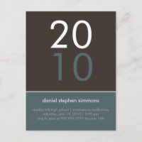 "Duo" Cadet Blue & Tan Abschluss Einladung