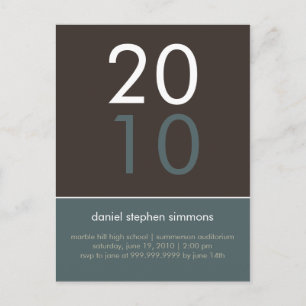 "Duo" Cadet Blue & Tan Abschluss Einladung