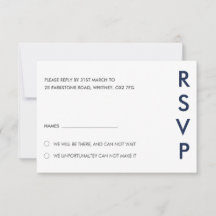 Duo Color Minimal Moderne Wedding RSVP Card