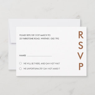 Duo couleur minimal mariage moderne carte RSVP