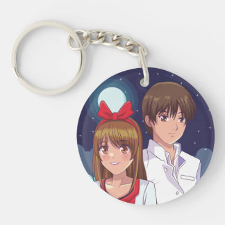 Duo d'illustration d'anime au clair de lune