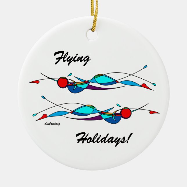Duo Fly Swimmers Keramik Ornament (Vorne)