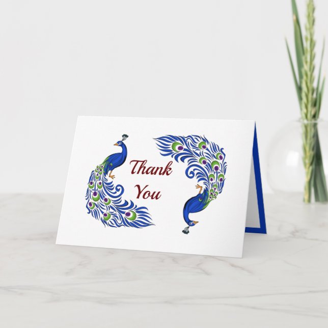 Duo Peacock Plié Merci Cartes (Devant)