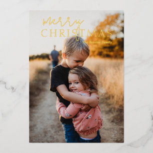 Duo Schriftart Simple Foto Modernes Weihnachten Folien Feiertagskarte