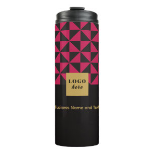 Duo schwarz und rosa - Geschäftslogo Thermal Tumbl Thermosbecher