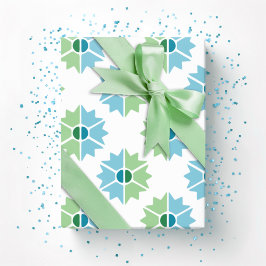 Duo Starburst in Green and Aqua Geschenkpapier