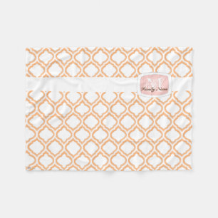 Duo-Ton marokkanisches Gitter (orange) Fleecedecke