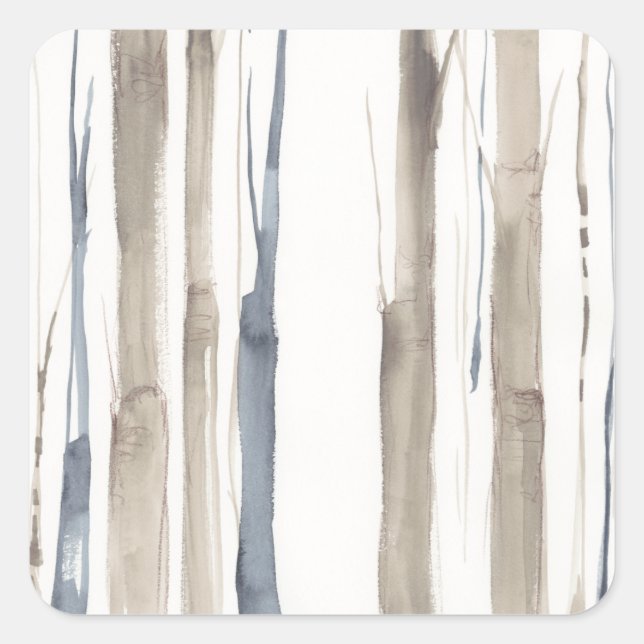 Duo Tone Trees II Quadratischer Aufkleber (Vorderseite)