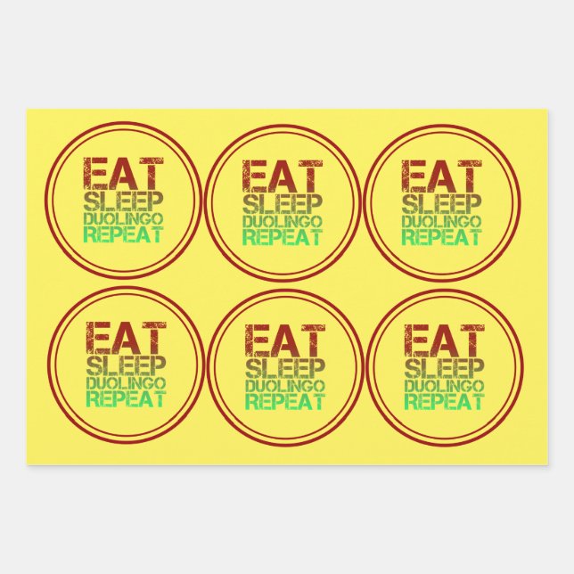 Duolingo Geschenkpapier Set (Vorderseite)