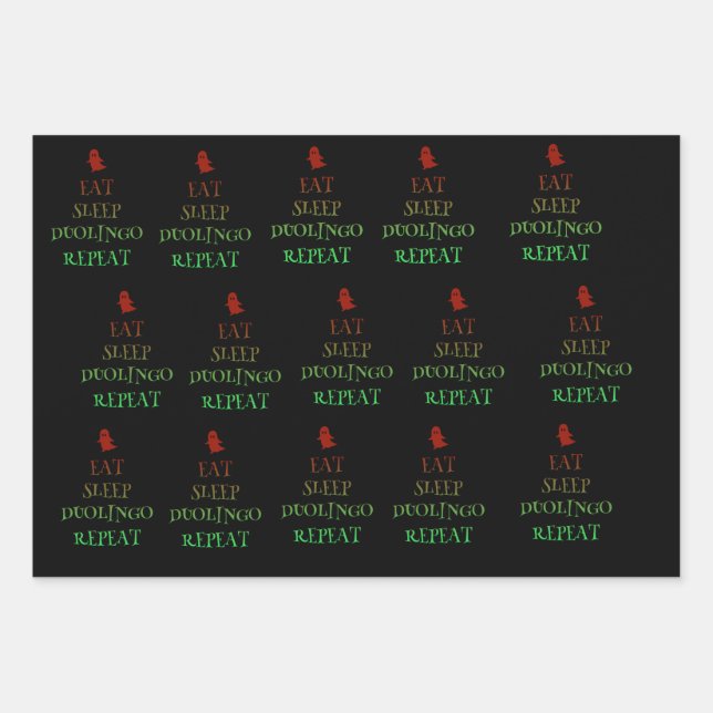 Duolingo Geschenkpapier Set (Vorderseite)