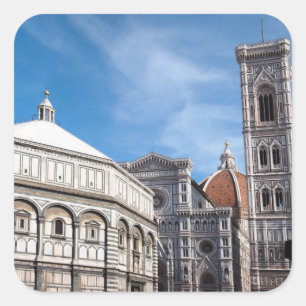 Duomo und Baptistry, Florenz-Aufkleber Quadratischer Aufkleber