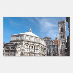 Duomo und Baptistry, rechteckiger Aufkleber in Flo