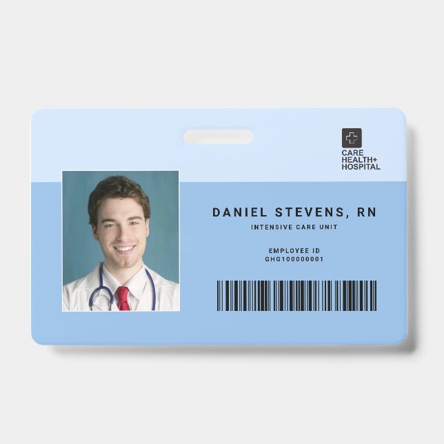 Duoton Medical Staff ID + Barcode Horizontal Ausweis (Vorderseite)