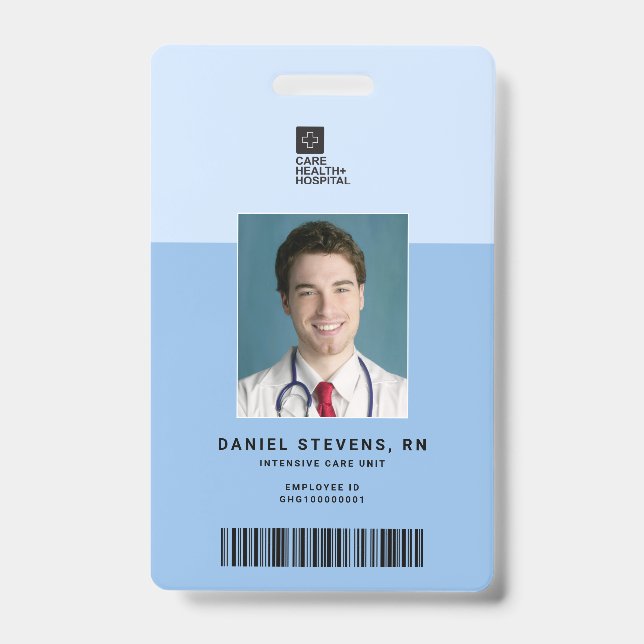 Duoton Medical Staff ID + Barcode Vertikal Ausweis (Front)