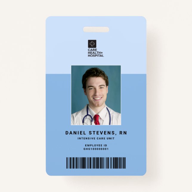 Duoton Medical Staff ID + Barcode Vertikal Ausweis (Vorderseite)