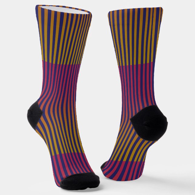 Duoton Yellow Pplum Strip Socken (Gewinkelt)