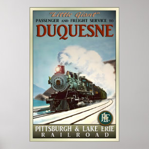 Duquesne P&LE Eisenbahn Neues Retro-Zugposter Poster