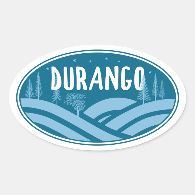 Durango Colorado Außenbereich Ovaler Aufkleber (Vorderseite)