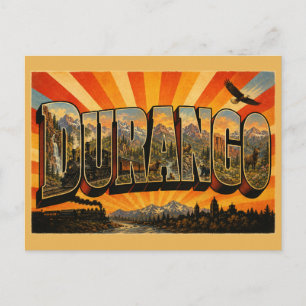 Durango Colorado Bergfluss-Dampfzug Kunst Postkarte
