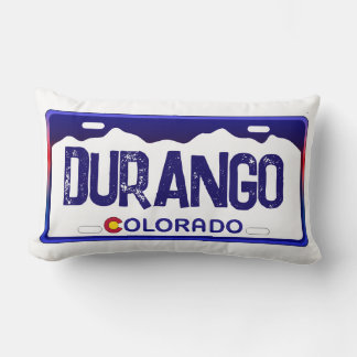 Durango Colorado Blauer Nummernschild Lendenkissen