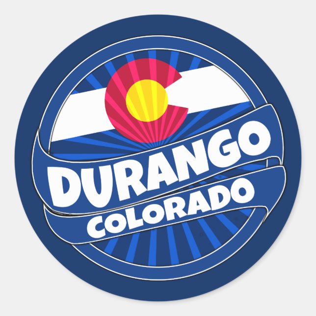 Durango Colorado Fahne platzt Aufkleber (Vorderseite)