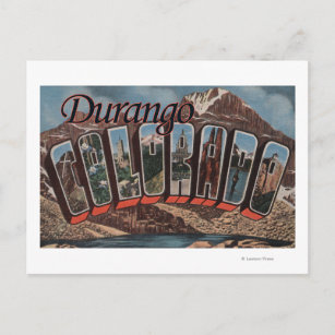 Durango, Colorado - Große Buchstabenszenen Postkarte