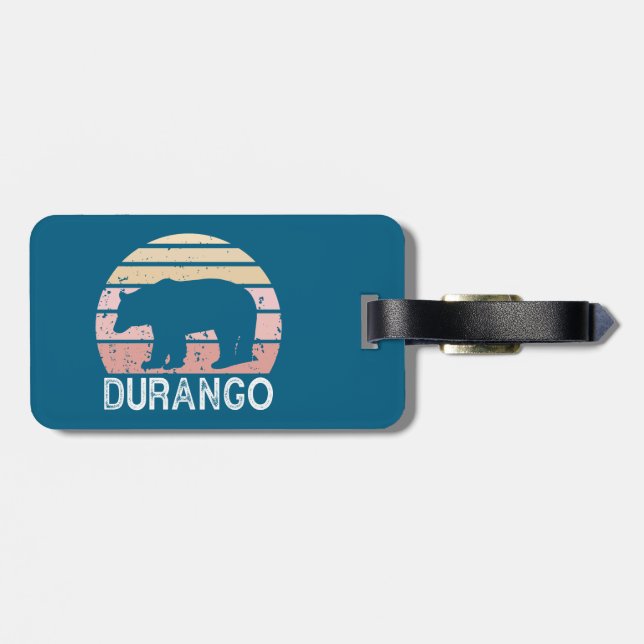 Durango Colorado Retro Bear Gepäckanhänger (Rückseite horizontal)