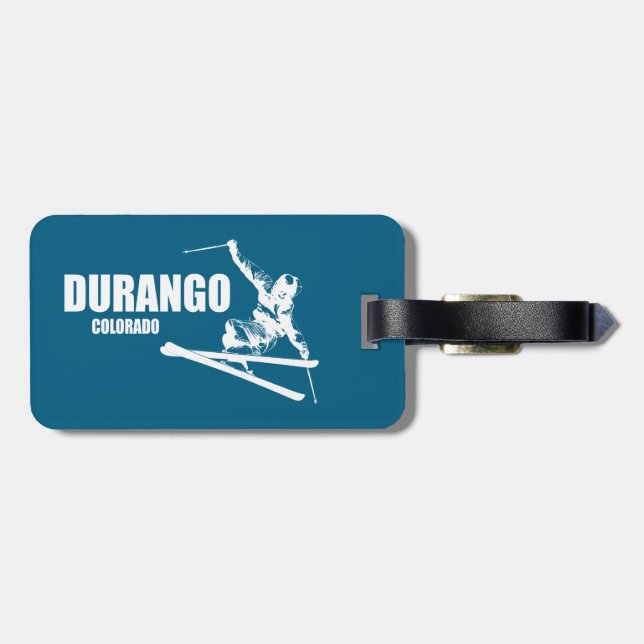 Durango Colorado Skier Gepäckanhänger (Rückseite horizontal)