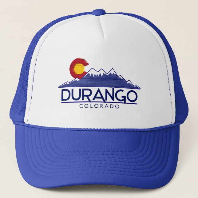 Durango Colorado wood mountains hat Truckerkappe (Vorderseite)